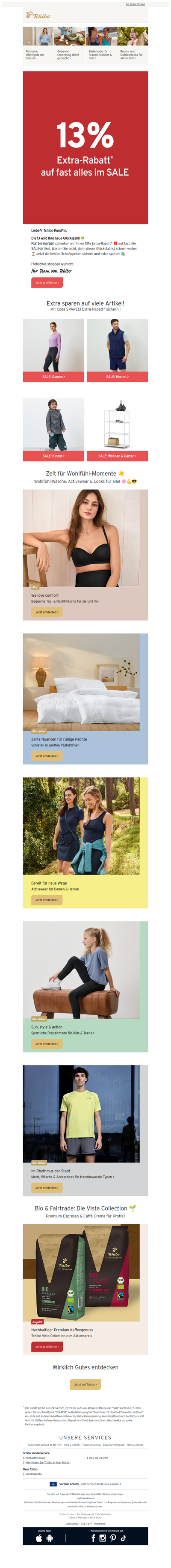 13% Extra-Rabatt* auf fast alles im SALE! 🛍️