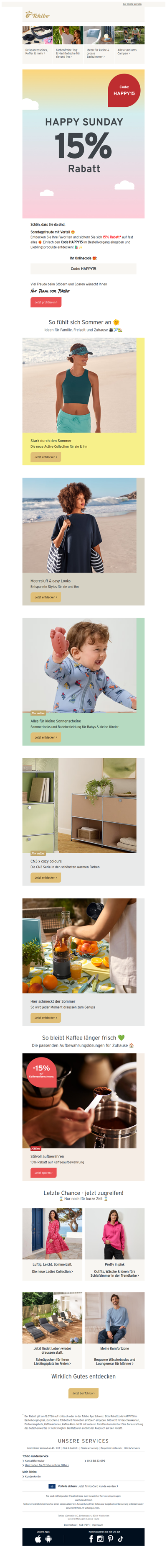 🤩 15% Rabatt* auf fast alles – Sonntag voller Vorteile