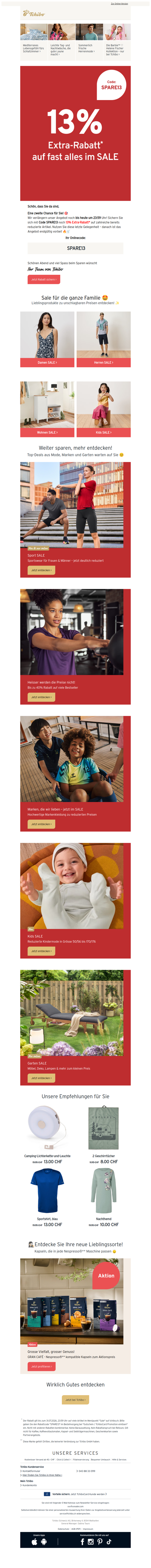 ✨ Verlängert! Ihre zweite Chance – 13% Extra* auf Sale-Artikel!