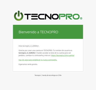 ¡Se ha creado tu cuenta en TECNOPRO!