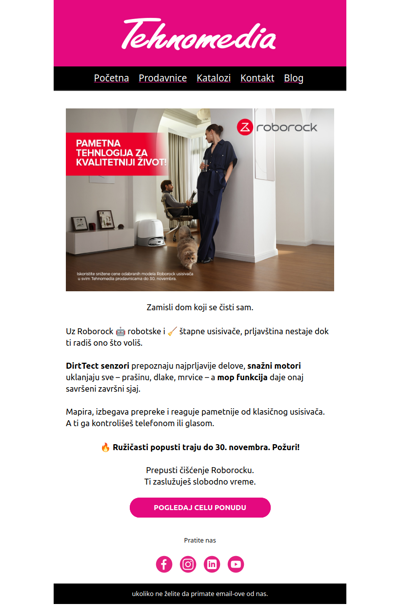 Roborock čisti – ti uživaš. 🤖🧹 Ružičasti popusti do 30. novembra!✨