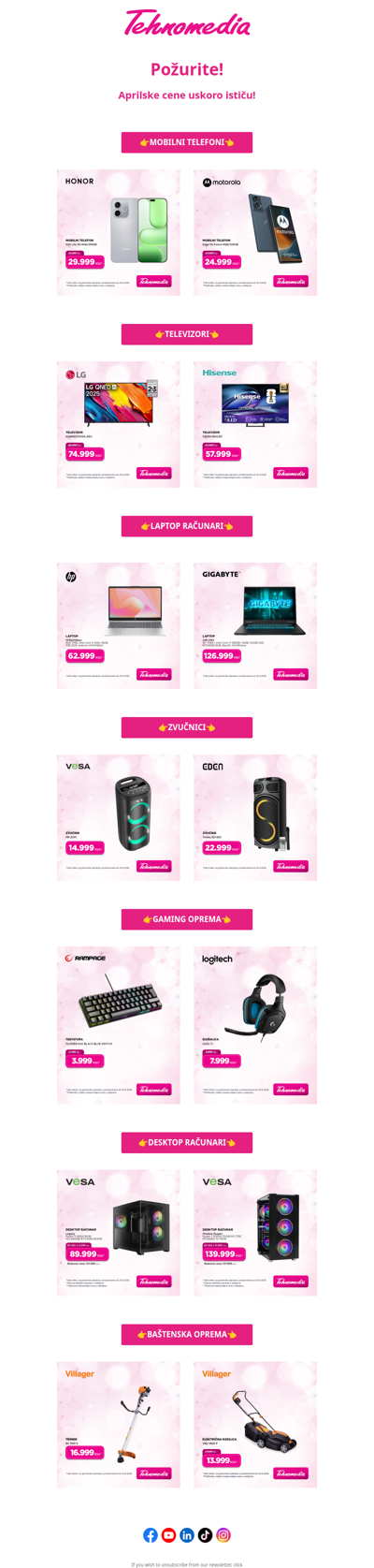 📢Ponuda važi do kraja aprila!🎉