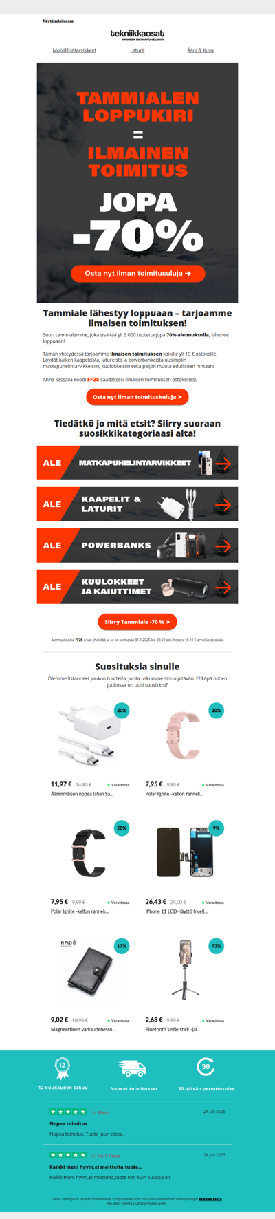 Ilmainen toimitus ja tammialen loppukiri 📦🛒