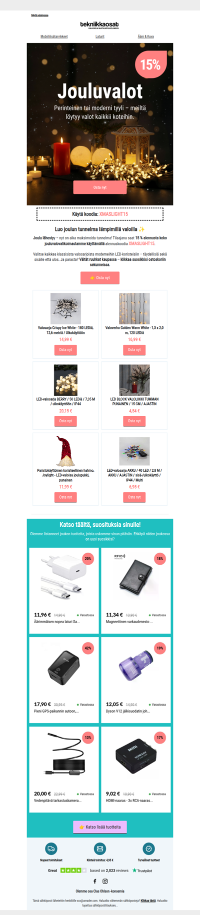 🎄 15 % alennusta jouluvaloista – anna kodin sädehtiä!