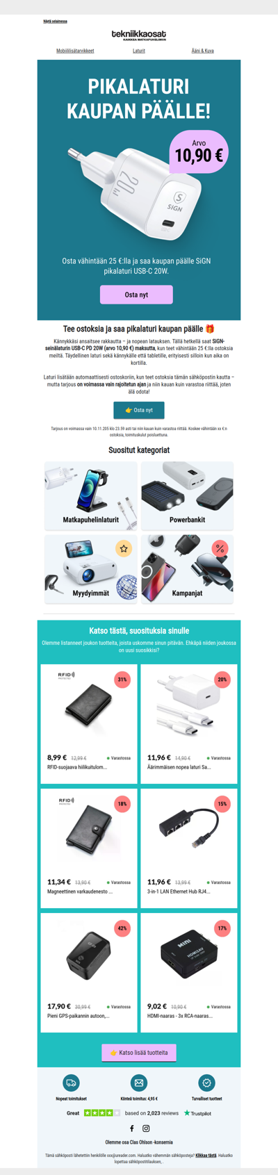 Pikalaturi kaupan päälle 🎁