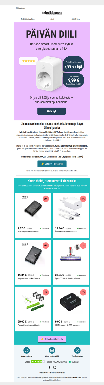 Päivän Diili: Älypistoke energiaseurannalla