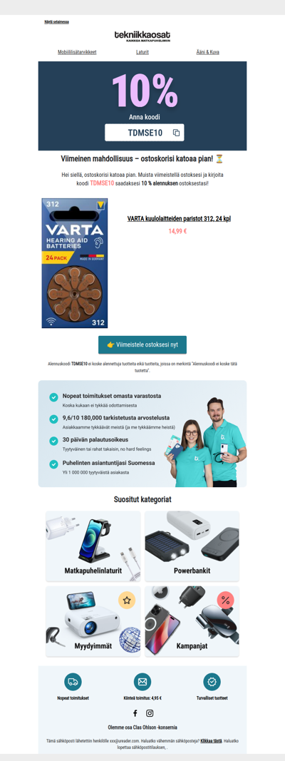 Viimeinen muistutus ostoskoristasi!