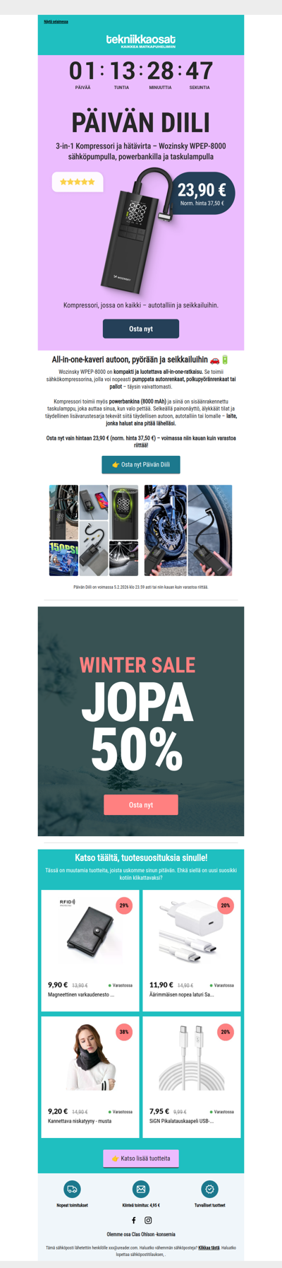 Päivän Diili: 3-in-1 Kompressori ja Powerbank