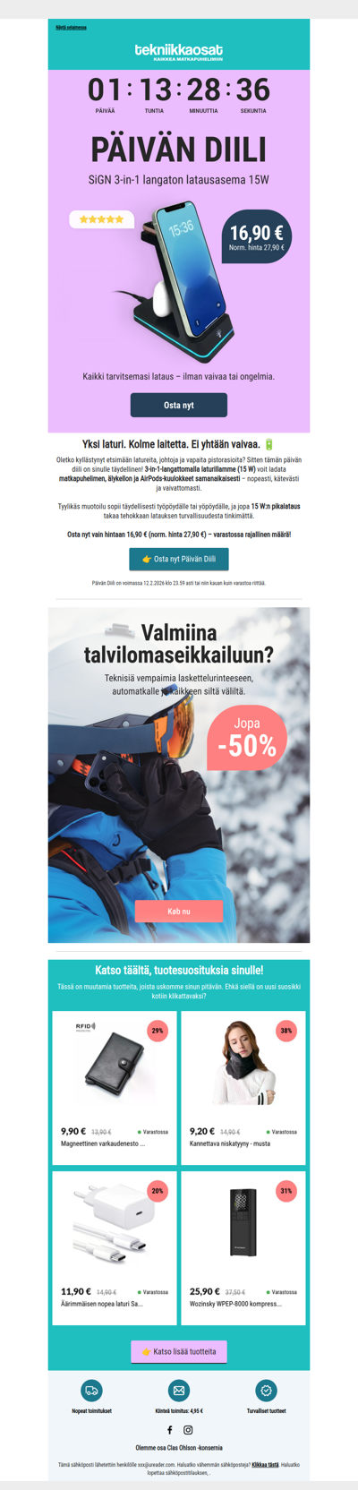 Päivän Diili: 3-in-1 Langaton Latausasema 15W