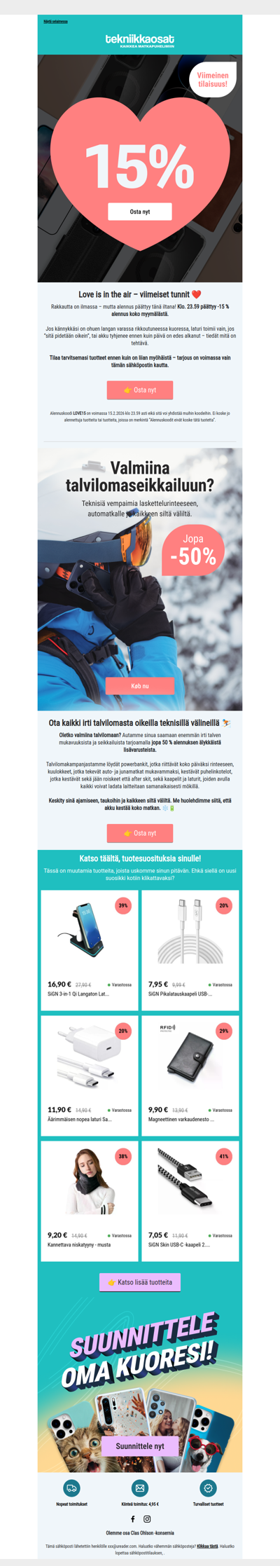 -15 % koko myymälästä päättyy keskiyöllä ❤️