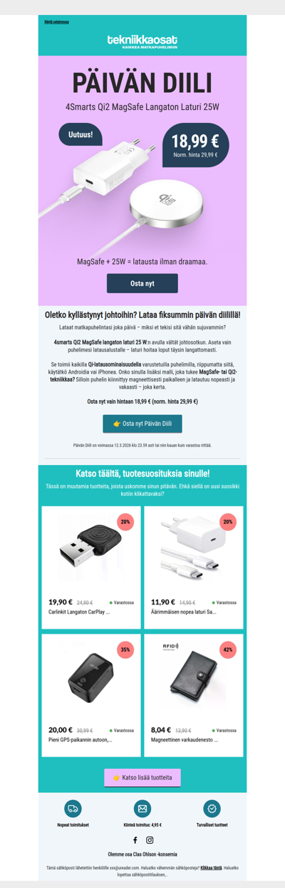 Päivän Diili: MagSafe langaton laturi 25W