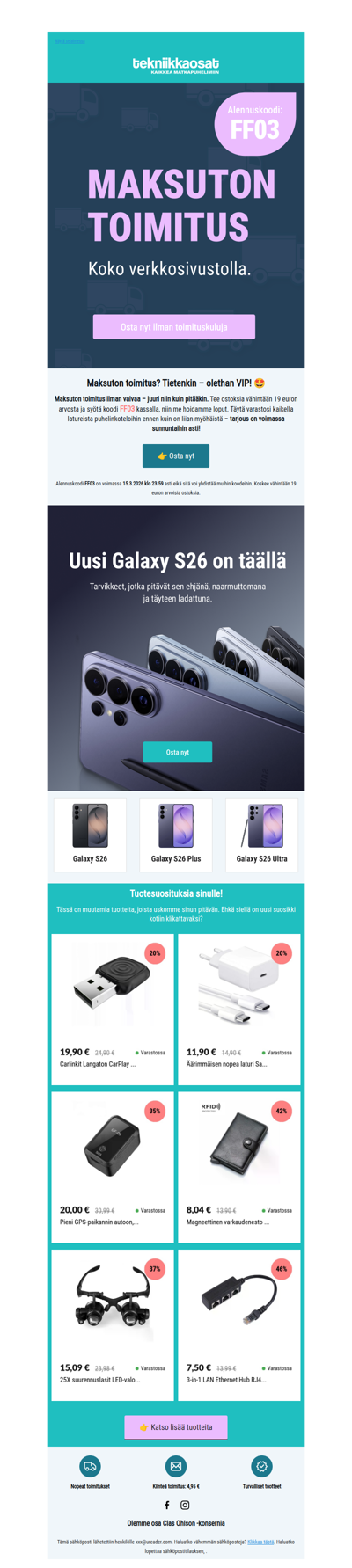 Maksuton toimitus? Tietenkin – olethan VIP 🤩