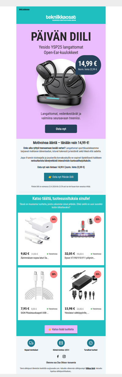 Päivän Diili: Langattomat Sporttikuulokkeet 🎧