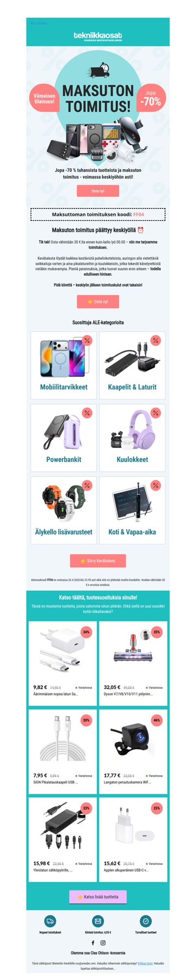 🚚 Toimitus 0 €? Jep!