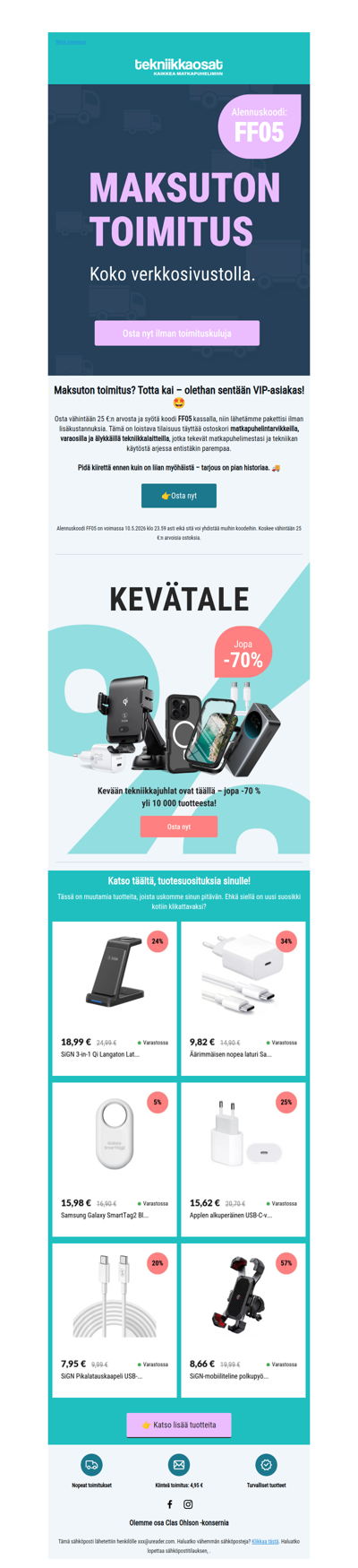 Maksuton toimitus? Totta kai – olethan sentään VIP-asiakas 🤩
