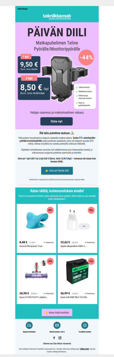 Päivän Diili: Puhelinpidike pyörään ja moottoripyörään 📱