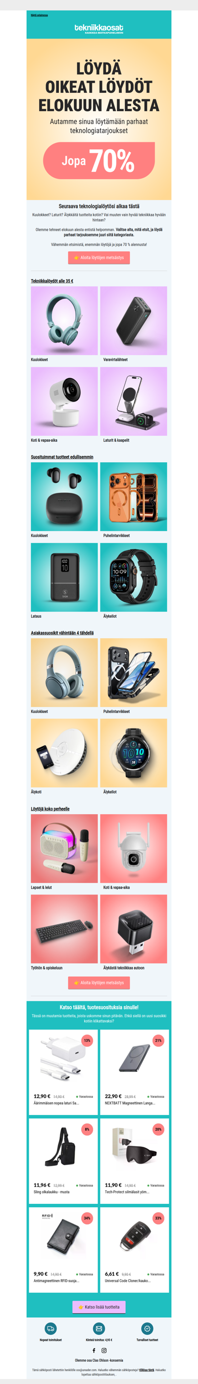 Löydä parhaat löydöt elokuun alesta 🔎 Jopa -70 %