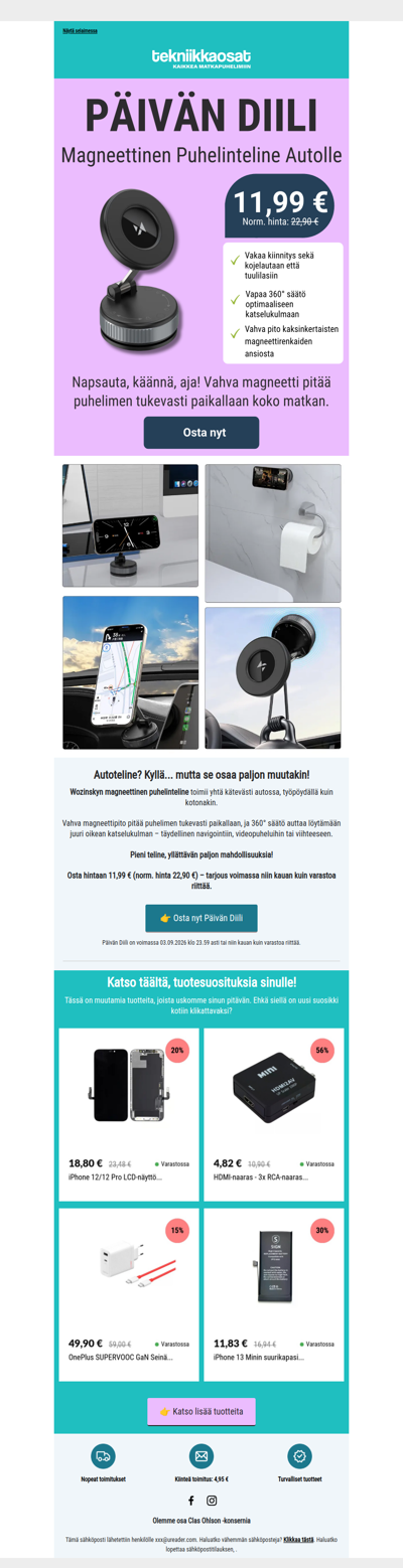 Päivän Diili: Magneettinen puhelinteline 🧲