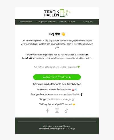 Vi saknar dig hos Teknikhallen 💚