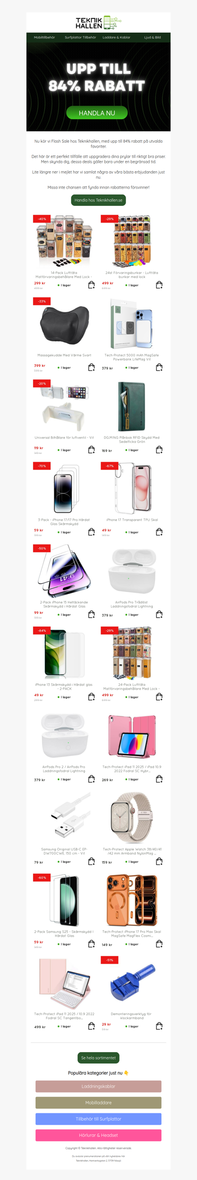 ⚡️ FLASHSALE! Upp till 84% rabatt!