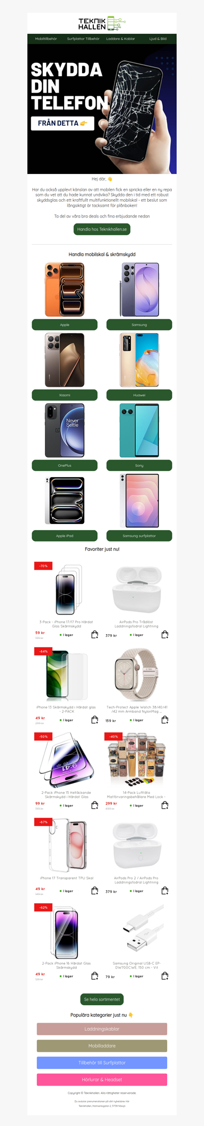 📱Mobilskal & Glasskydd till rimliga priser!