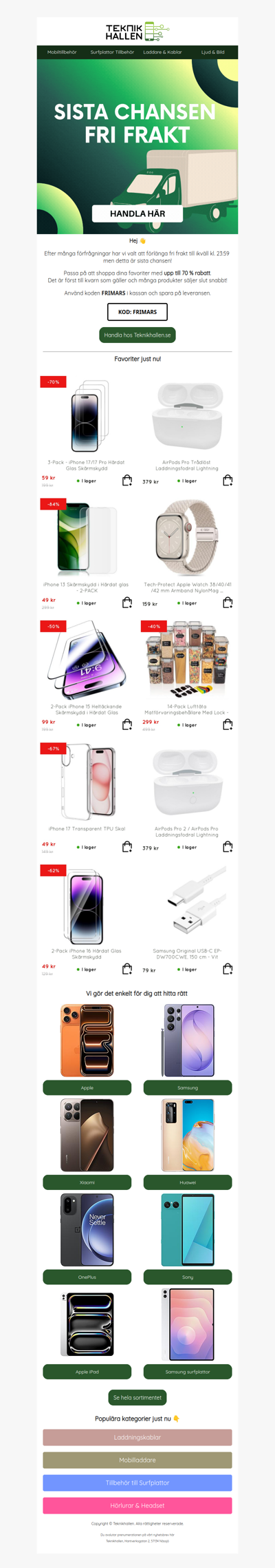 🔥 Fri frakt förlängd - endast till 23:59 ikväll!