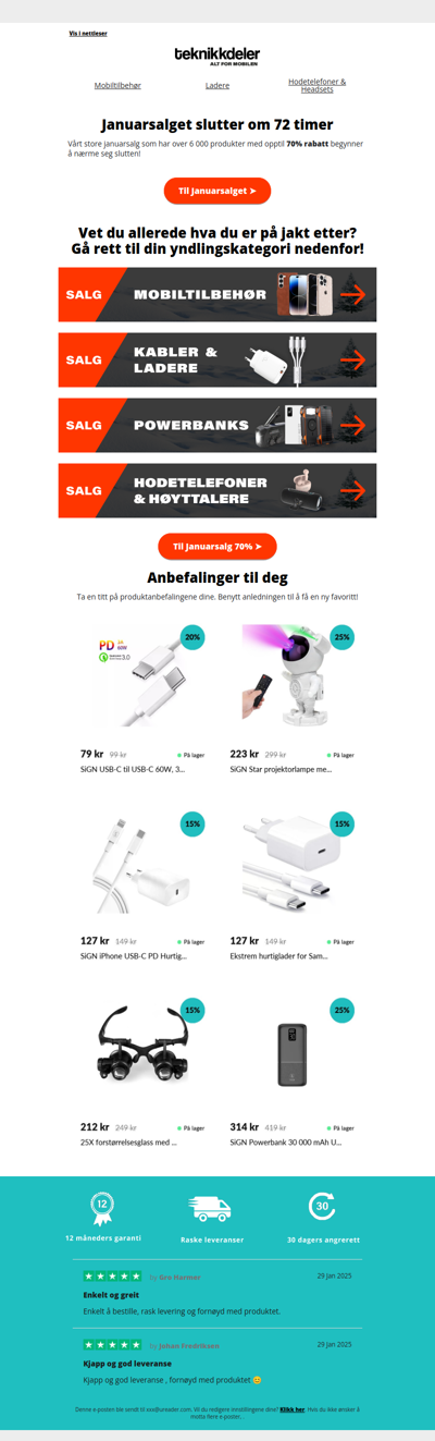 Januarsalget slutter om 72 timer 📦🛒