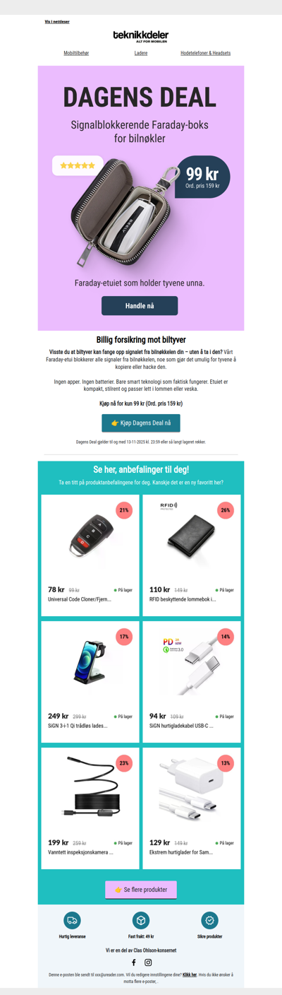 Dagens Deal: Faraday-boks for bilnøkler