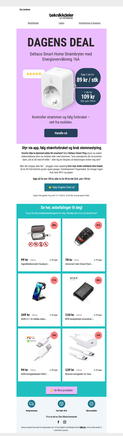 Dagens Deal: Smart Plug med energiovervåkning