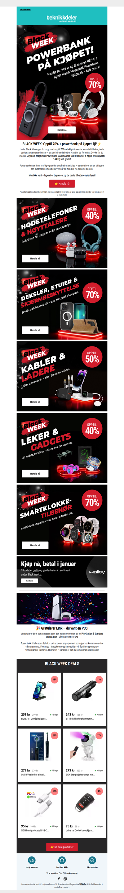 🎁 Powerbank på kjøpet + opptil 70% rabatt