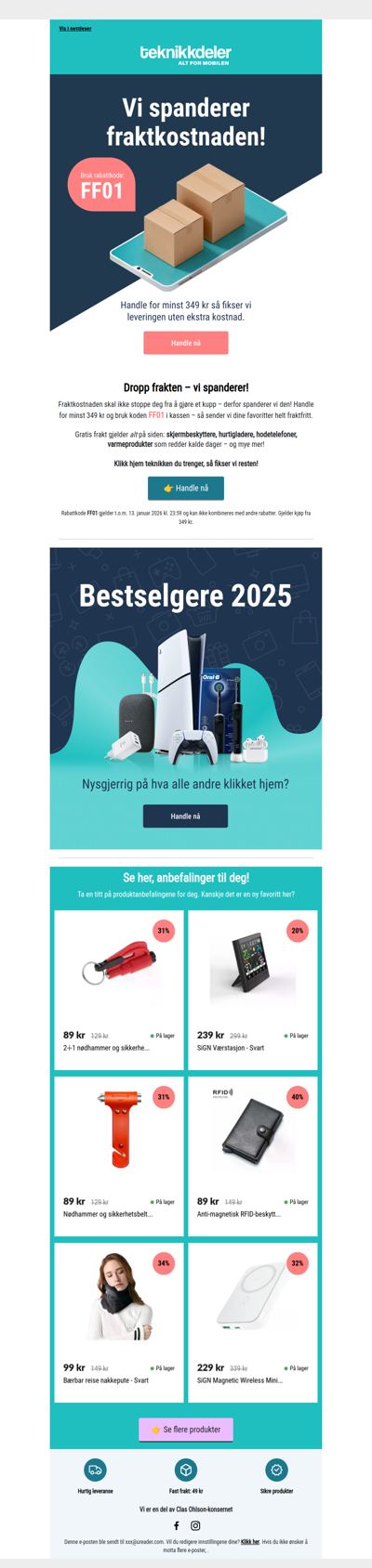 🚚 Gratis frakt? Yes! Du handler – vi leverer!