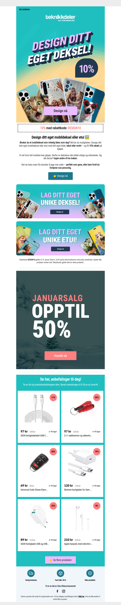 🎨 Nyhet: Lag ditt unike mobildeksel eller etui