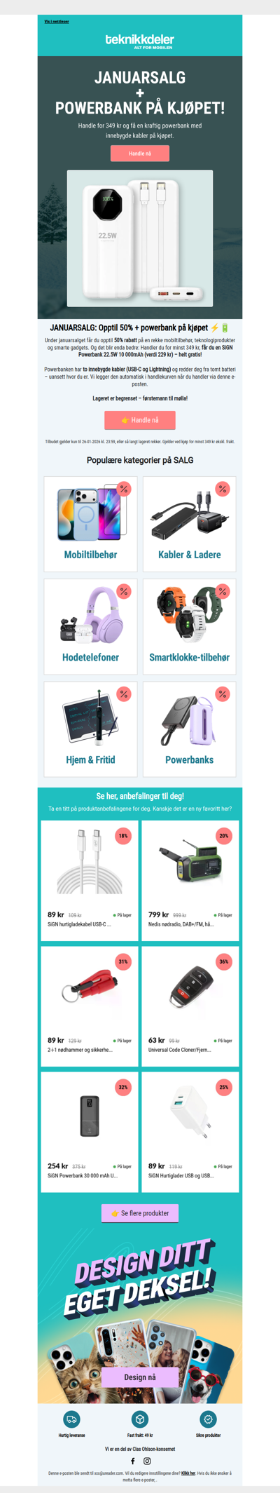 🎁 Powerbank på kjøpet + opptil 50% rabatt