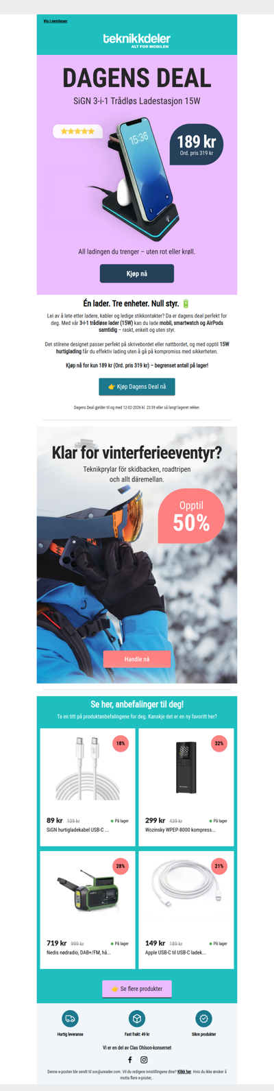 Dagens Deal: 3-i-1 Trådløs Ladestasjon 15W