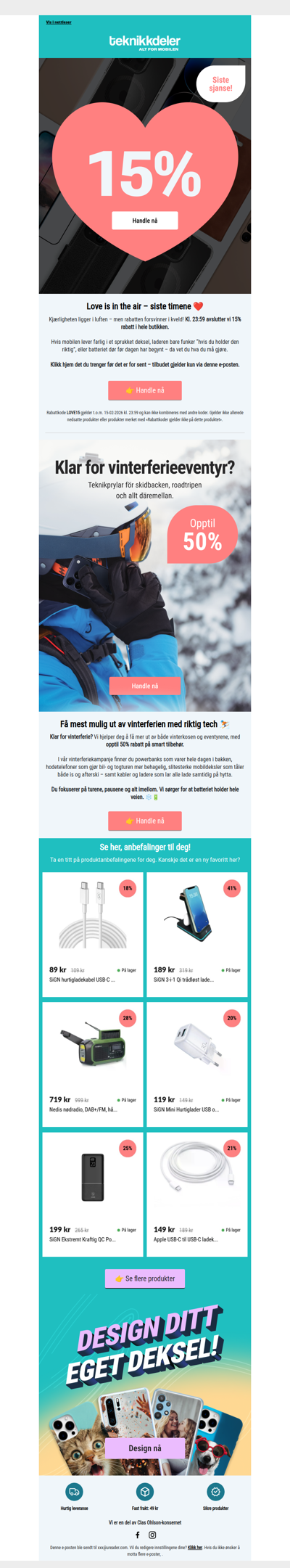 15% i hele butikken slutter ved midnatt ❤️