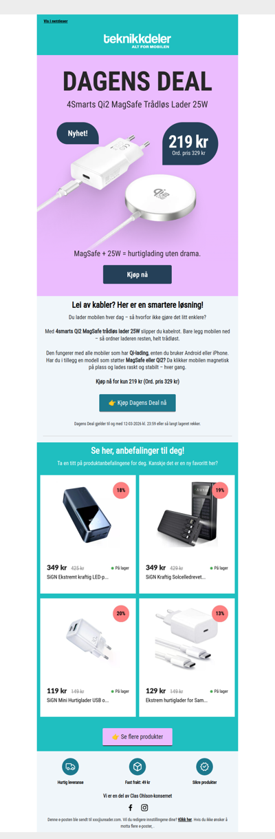 Dagens Deal: MagSafe Trådløs Lader 25W