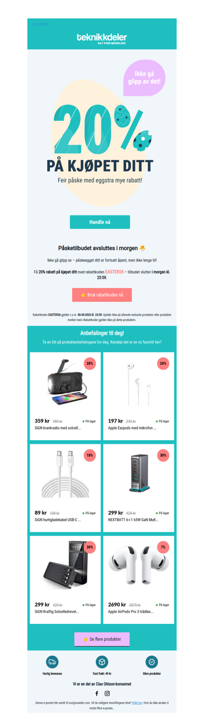 Påsketilbudet forsvinner i morgen 🐣