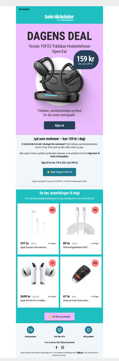 Dagens Deal: Trådløse Sportshodetelefoner 🎧