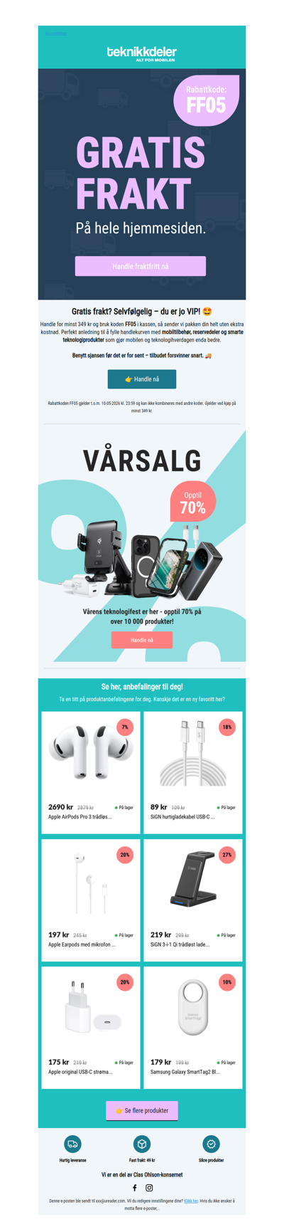 Gratis frakt? Selvfølgelig – du er jo VIP 🤩