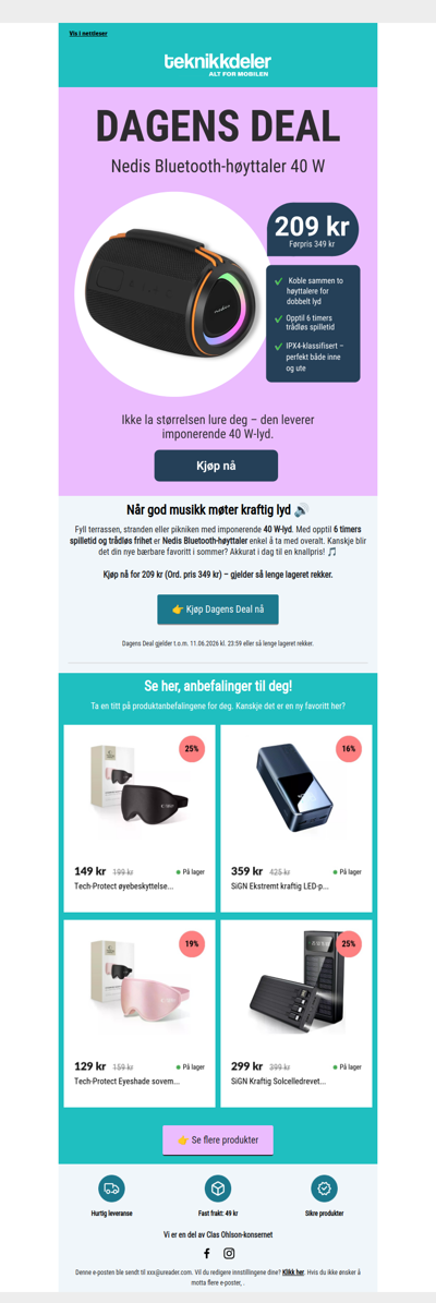 Dagens Deal: Kraftig Bluetooth-høyttaler 40 W 🔊