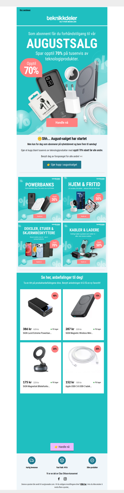 🥳 Du har fått tidlig tilgang til August-salget!