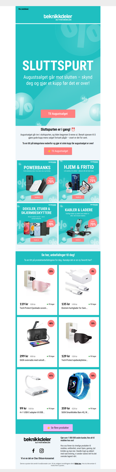 🛒 SLUTTSPURT I AUGUSTSALGET!