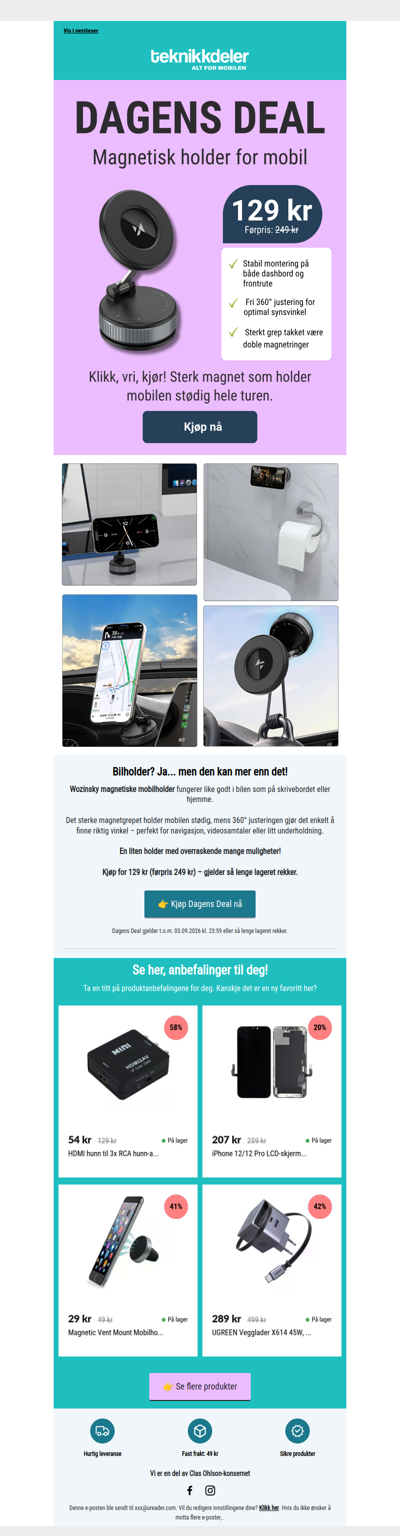 Dagens Deal: Magnetisk Bilholder 🧲
