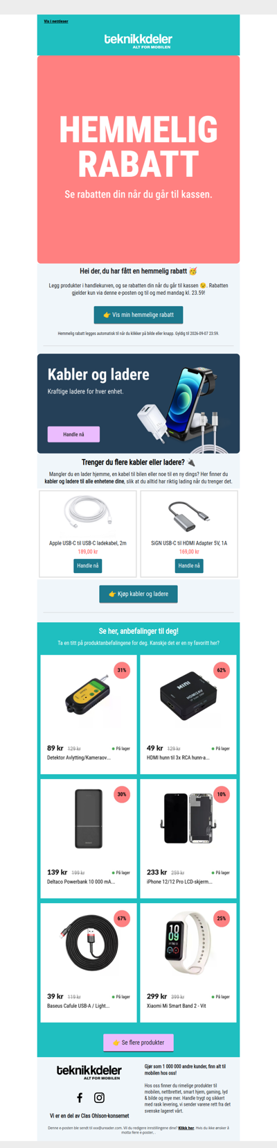 Hei der – du har fått en hemmelig rabatt 🥳