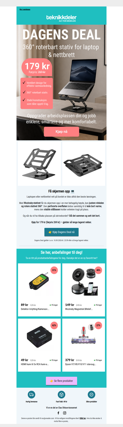 Dagens Deal: Stativ for laptop & nettbrett 💻