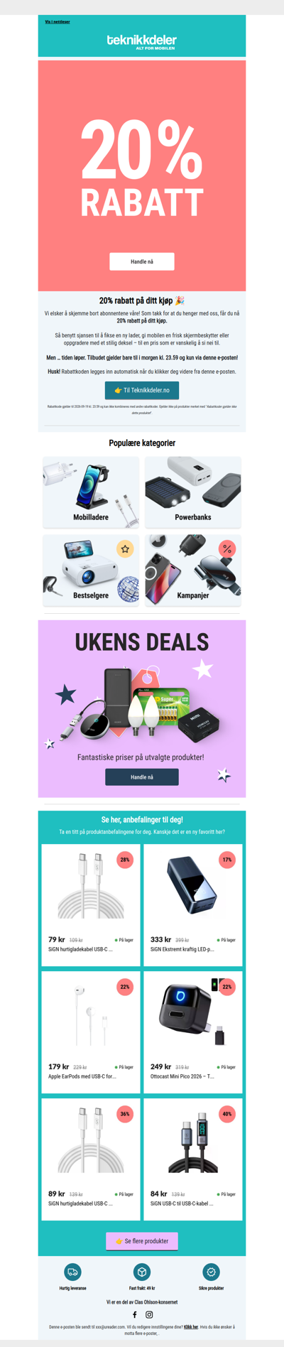 20% rabatt på ditt kjøp 🎉