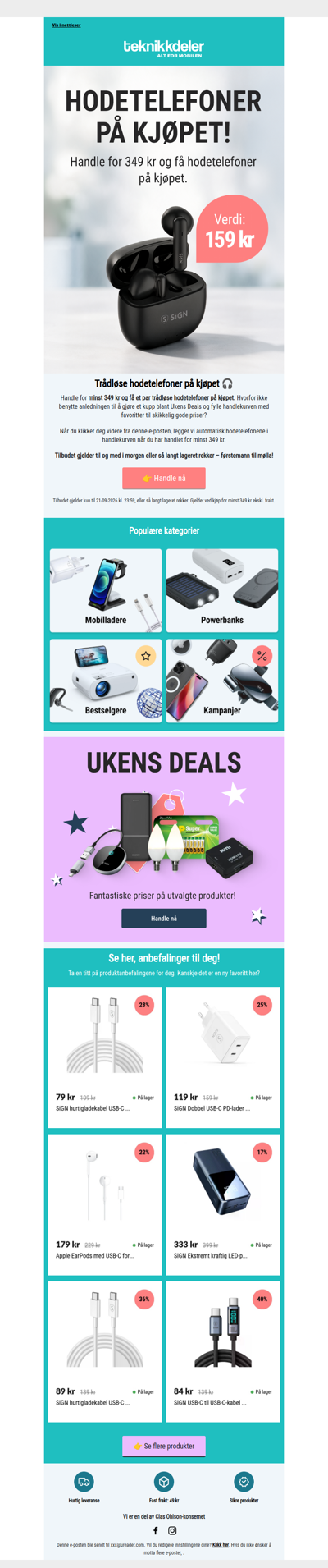🎁 Hodetelefoner på kjøpet og Ukens Deals
