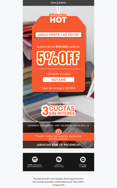 TENES UN 5%OFF EXTRA DE REGALO!🔥SOLO POR HOY