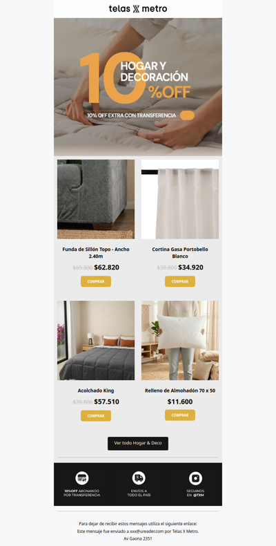 Descubrí ofertas en Hogar & Deco✨ Hasta 10%OFF EXTRA