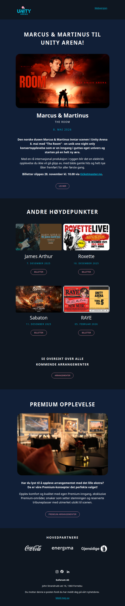 Marcus & Martinus til Unity Arena!